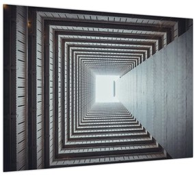 Tablou pe sticlă - Vedere din interiorul clădirii (70x50 cm)