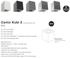 Aplica LED ambientala de exterior IP44 Canto Kubi 2 alba 49711001 NL