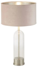 Veioza/Lampa de masa design decorativ Oxford nickel/roz