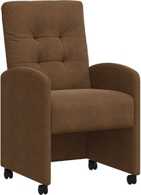 vidaXL Scaune de dining cu roți cu roți 2 pcs Maro 58 x 67 x 97 cm