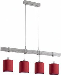 Brilagi - Lustra LED suspendată pe cablu NUBILA 4xE27/60W/230V gri/roșu pompeian