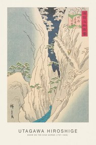 Reproducere Snow on the Kiso Gorge (Festive Japandi) - Utagawa Hiroshige