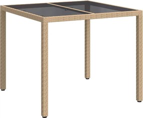 vidaXL Masă de Grădină Bej 90 x 90 x 75 cm poliratan