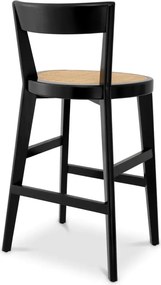 Scaun de bar LUX design clasic Alvear negru, ratan