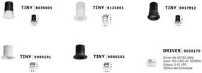 Mini Spot LED incastrabil tavan fals / plafon pentru baie IP44 TINY negru