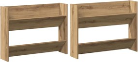 vidaXL Dulap pentru pantofi 2 pcs Stejar Artizanal 85 x 18 x 90 cm