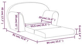 Canapea pentru copii cu 2 locuri, antracit, plus moale