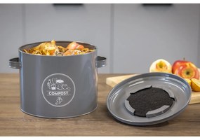 Recipient pentru deșeuri compostabile gri 6,3 l Secret Du Potager – Esschert Design