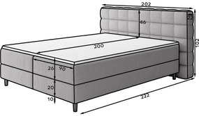 Pat boxspring Camma 140x200 cm Royal 01