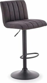 Scaun bar H89, gri inchis, piele ecologica/otel, 41x48x88/108 cm