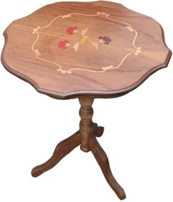 Masuta rotunda Miss deVis din lemn maro inchis 55x59 cm