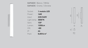 Aplica de perete LED pentru oglinda baie IP44 Polar crom