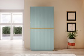 Dulap Nicole dormitor 100 cm - salvie MDF / mânere aurii