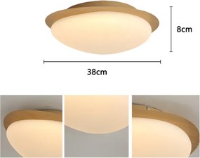 Brilagi - Plafonieră VISBY WOOD LED, 18 W, 230 V, Ø 38 cm, maro
