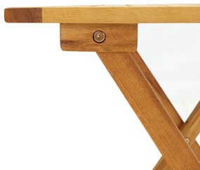 Sezlong exterior cu suport picioare si masa, lemn masiv acacia 1, 2x fotoliu + masa