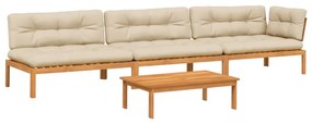3209453 vidaXL Set canapele de grădină cu perne din paleți 4 piese lemn acacia