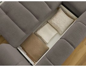 Colțar taupe extensibil/cu spațiu de depozitare (cu colț pe partea stângă/cu șezlong) Fuji – Bobochic Paris