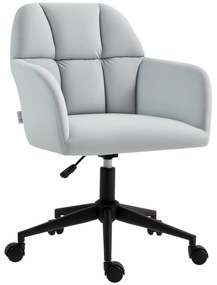 Vinsetto Scaun de birou, ergonomic, reglabil în înălțime, rotativ, cu aspect de catifea, până la 120 kg, Hellgrau | Aosom Romania
