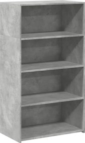 vidaXL Dulap înalt, gri beton, 70x41x124 cm, lemn prelucrat