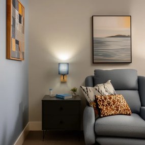 Lampă de perete Brilagi NUBILA WOOD 1xE27/25W/230V stejar/albastru închis