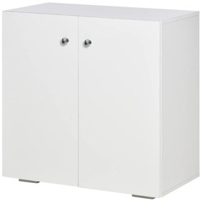 HOMCOM Aparador de Salón con 2 Puertas Armario Auxiliar con 2 Estantes para Libros Ropa Juguetes Estilo Moderno 70x39x70 cm Blanco | Aosom Romania