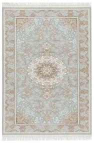120x180 cm Covor Persan Premium, 70% Polipropilenă și 30% Polyester, Design Clasic, Gri, Densitate 3000 gr/m2