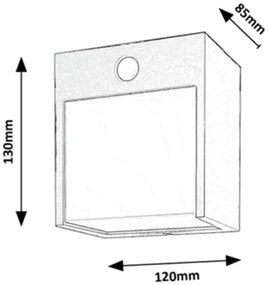 Rabalux 7478-LED Aplica exterior BALIMO LED 12W 230V IP44 cu senzor