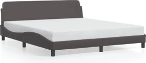 vidaXL Cadru de pat, Dover, gri, 180x200 cm, piele ecologică