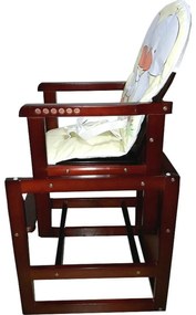 Scaun de masa pentru copii si bebe transformabil in birou Baby Care™ , din lemn masiv, centura de siguranta, sezut comfortabil, masuta detasabila,