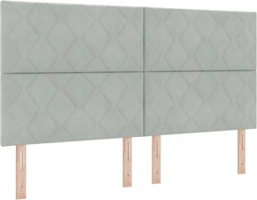 vidaXL Tăblie LED Gri deschis 180 cm Catifea