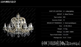 Lustra 12 brate cristal Bohemia L14 003/12/2