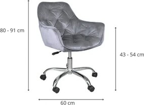 Scaun de birou Q-190 VELVET, gri
