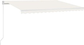 vidaXL Copertină retractabilă automat, crem, 450x300 cm