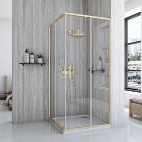 Cabină de duș Rea City 80x100 cm Brush Gold