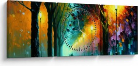 Tablou - Plimbare de noapte (cu ceas) (90x30 cm)
