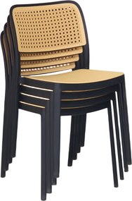 Scaun, stivuibil, negru / bej, RAVID TIP 1