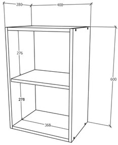 Corp Superior Karo, 1 Usa, Antracit/Alb, 40 x 30 x 60 cm