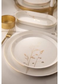 Set de veselă 27 piese alb/auriu/porțelan