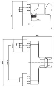 Baterie de duș Cersanit S951-352 CITY crom lucios