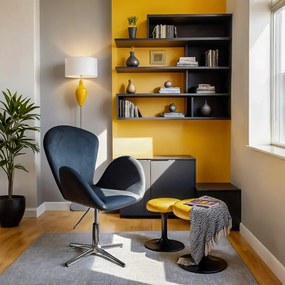 Scaun lounge gri REL 406 din catifea reglabil cu aspect elegant