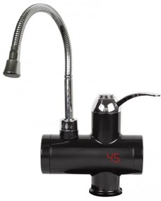 Resigilat: Robinet electric incalzire apa instant cu pipa flexibila Rosberg R57100BFW, 3600W, Display pana la 60°C, Montare blat, Negru