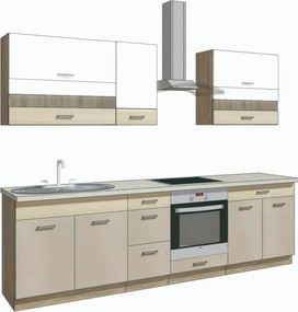 Set bucatarie PREMIO C, carcasa stejar sonoma/fronturi cappuccino si a