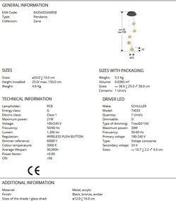 Lustra LED suspendata design decorativ modern Zaria 5L