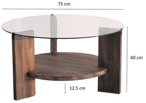 Masuta de cafea Mondo, Nuc, 75x40x75 cm