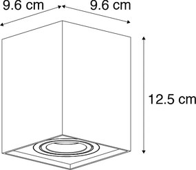 Spot inteligent negru reglabil, inclusiv WiFi GU10 - Quadro Up