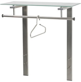 Cuier de perete argintiu cu raft din metal 80 cm Dutch – Spinder Design