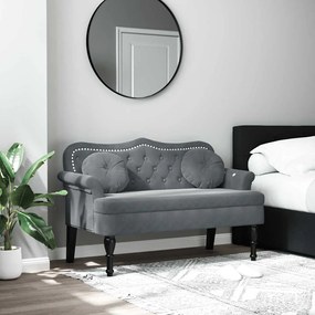 vidaXL Banchetă cu perne, gri închis, 120,5x65x75 cm, catifea