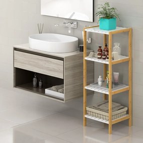 Deuba Raft bambus 110x33x34cm - alb