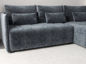 Colțar extensibil dumonde cu ladă de depozitare si sezut confortabil din spuma high-density, Malta Euphoria Grafit II 235x185 cm