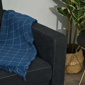 HOMCOM Canapea 2 locuri cu funcție de pat, spătar reglabil, canapea tapițată, aspect catifelat, pentru living, dormitor, Negru | Aosom Romania